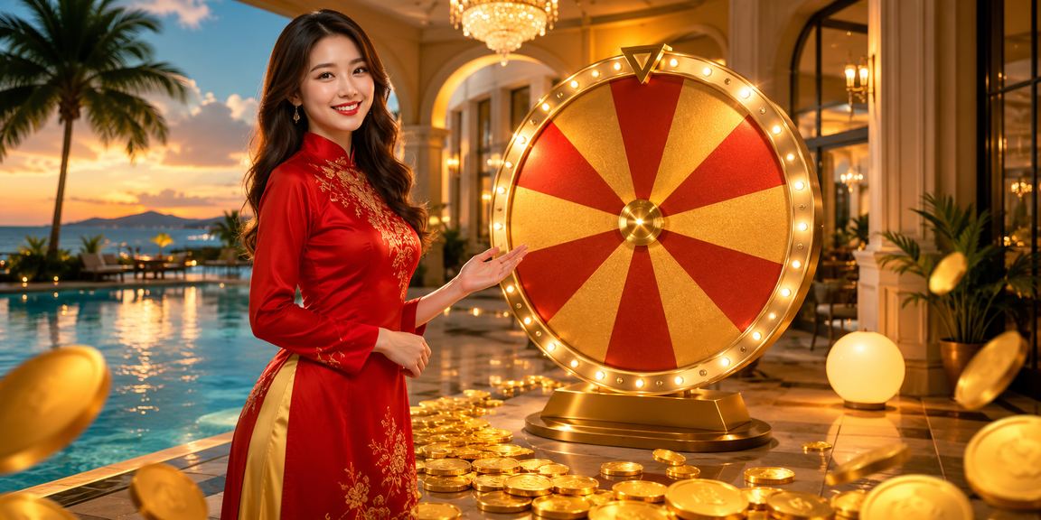 Người chơi mặc áo dài tham gia bốc thăm may mắn tại Đà Lạt