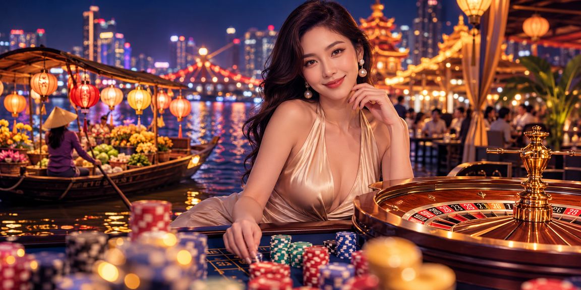 Bàn Roulette tại chợ đêm Hà Nội trong không khí giải trí casino sôi động